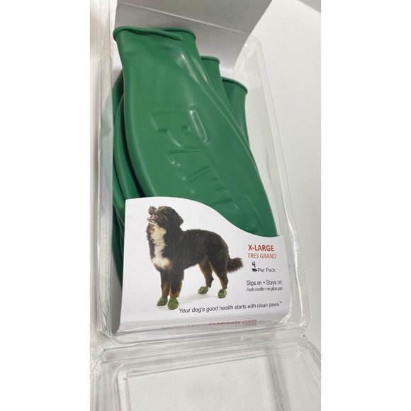 PawZ Green Rubber Dog Boots Waterproof Dog Shoes Size XL, Open Box 4pc!! - Picture 5 of 6
